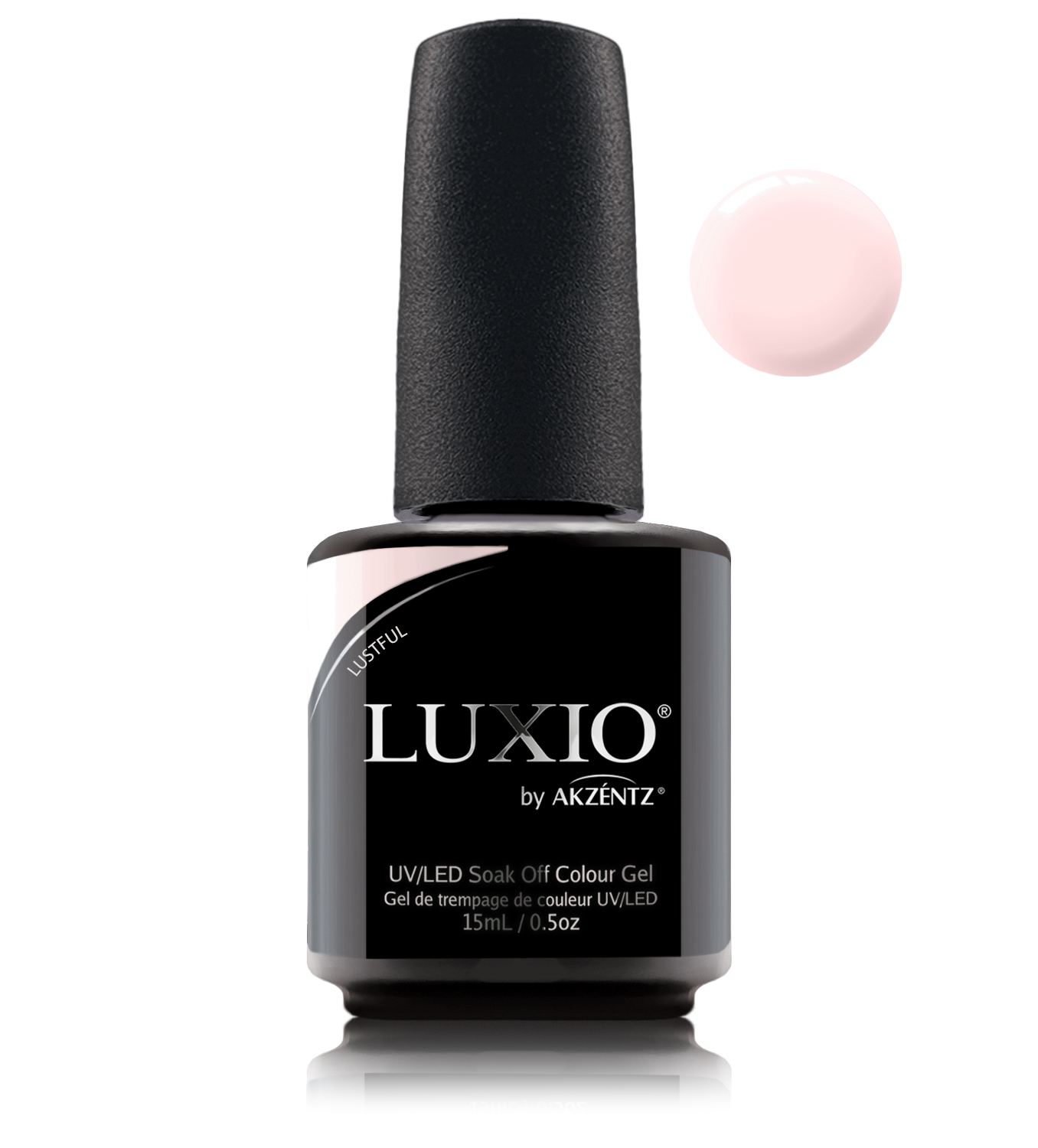 Akzentz Luxio Lustful 15 mL color gel bottle with swatch