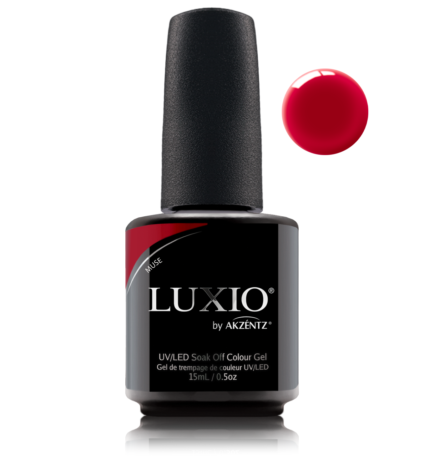 Akzentz Luxio Muse 15 mL color gel bottle with swatch