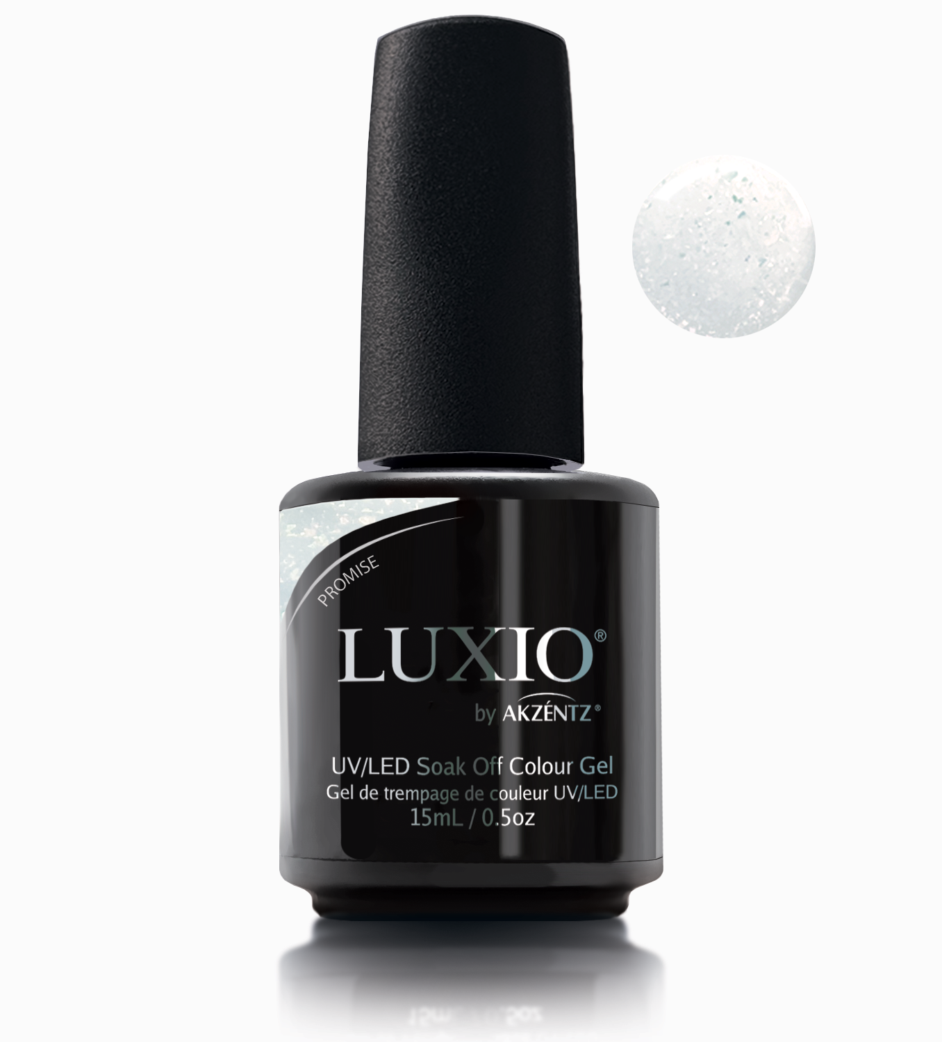 Akzentz Luxio Promise 15 mL color gel bottle with swatch