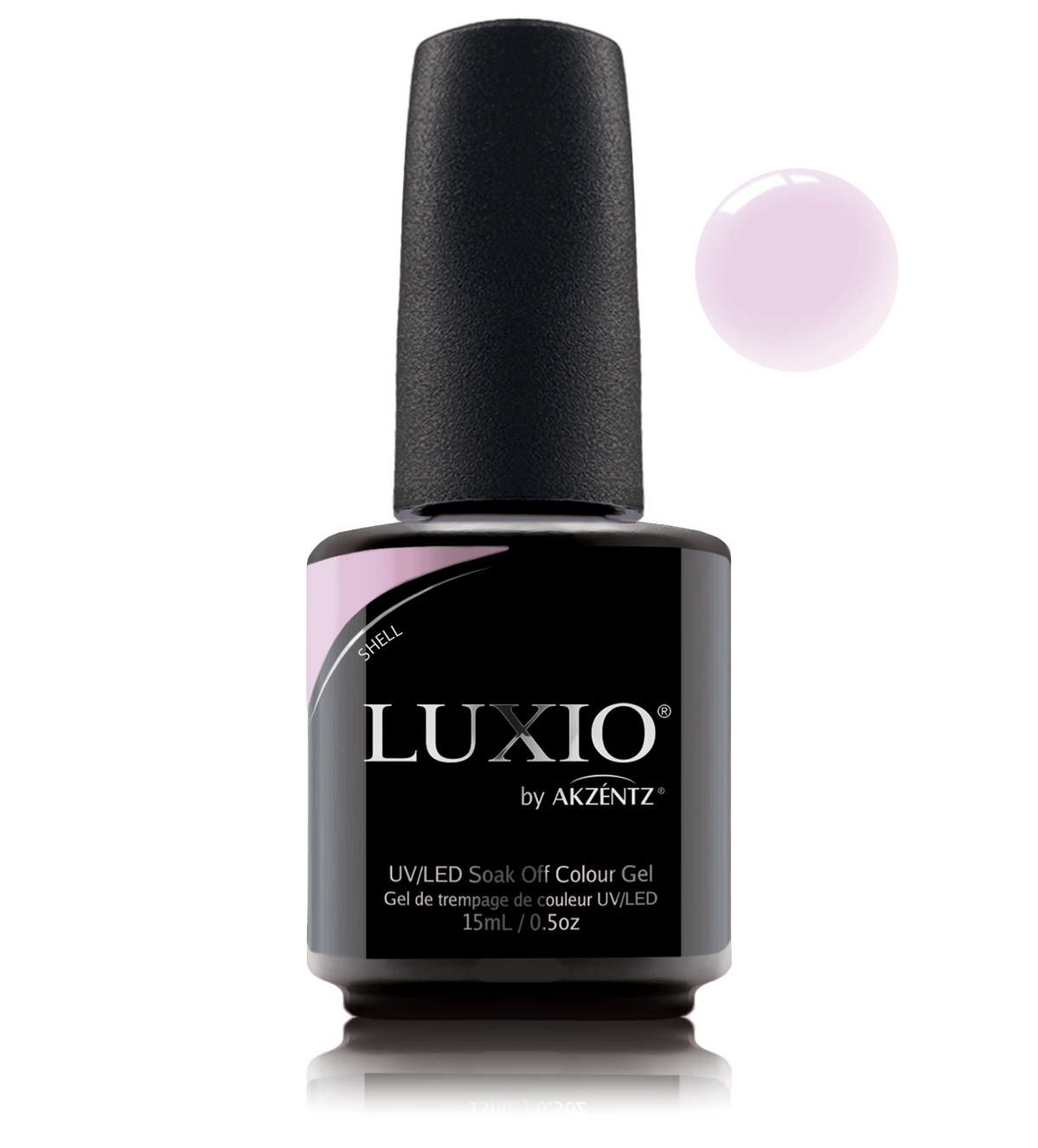 Akzentz Luxio Shell 15 mL color gel bottle with swatch