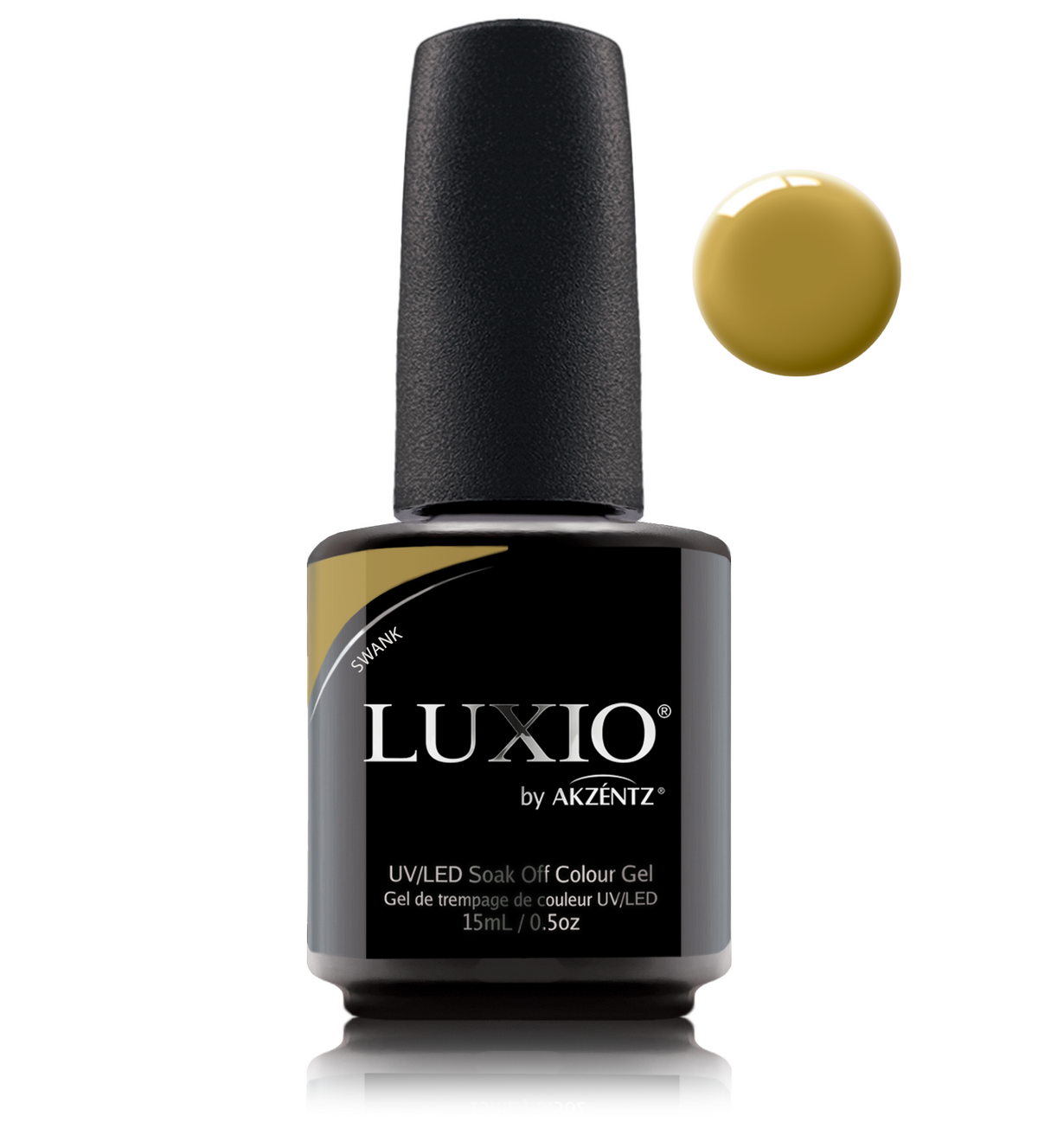 Akzentz Luxio Swank 15 mL color gel bottle with swatch
