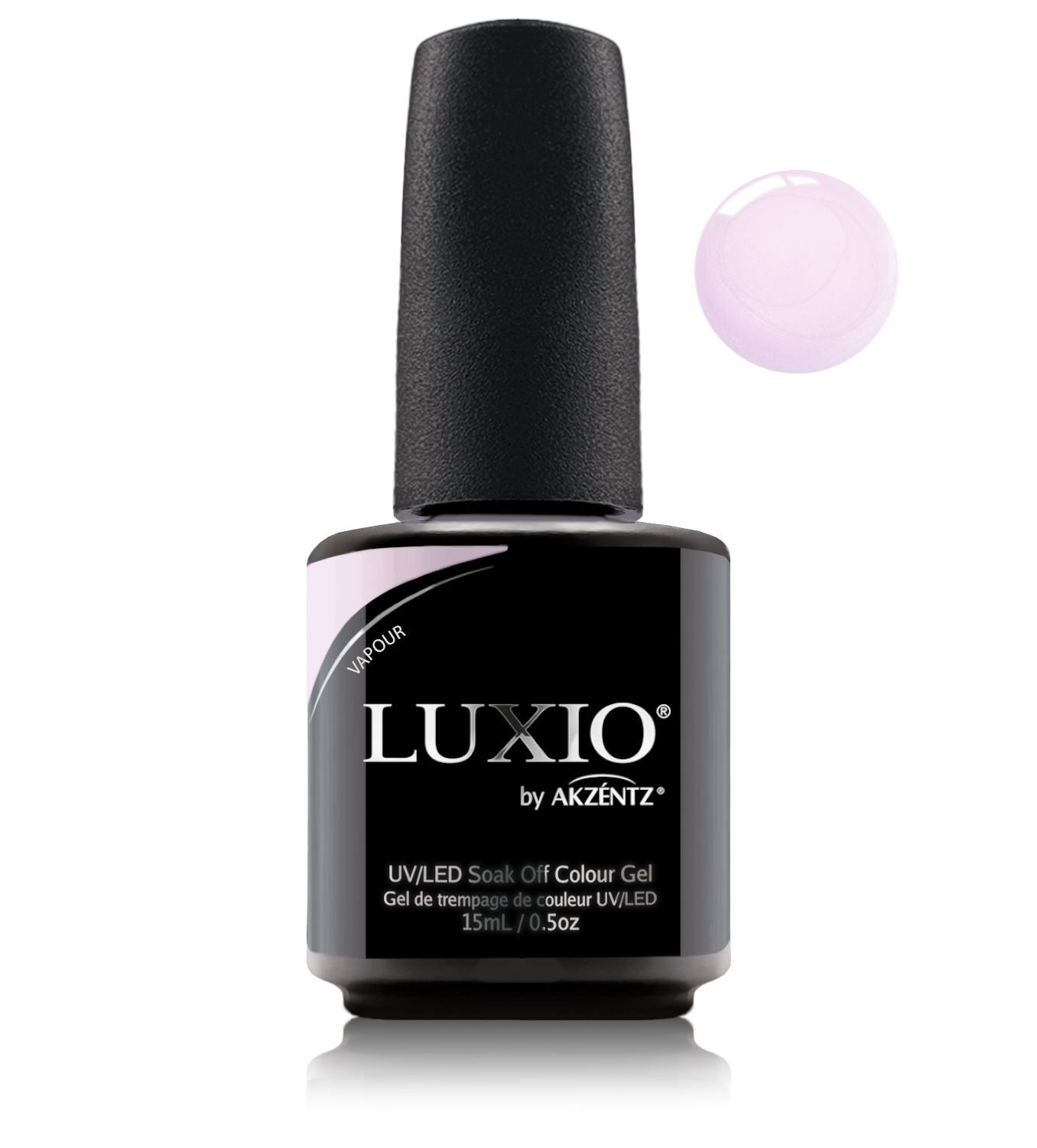 Akzentz Luxio Vapour 15 mL color gel bottle with swatch