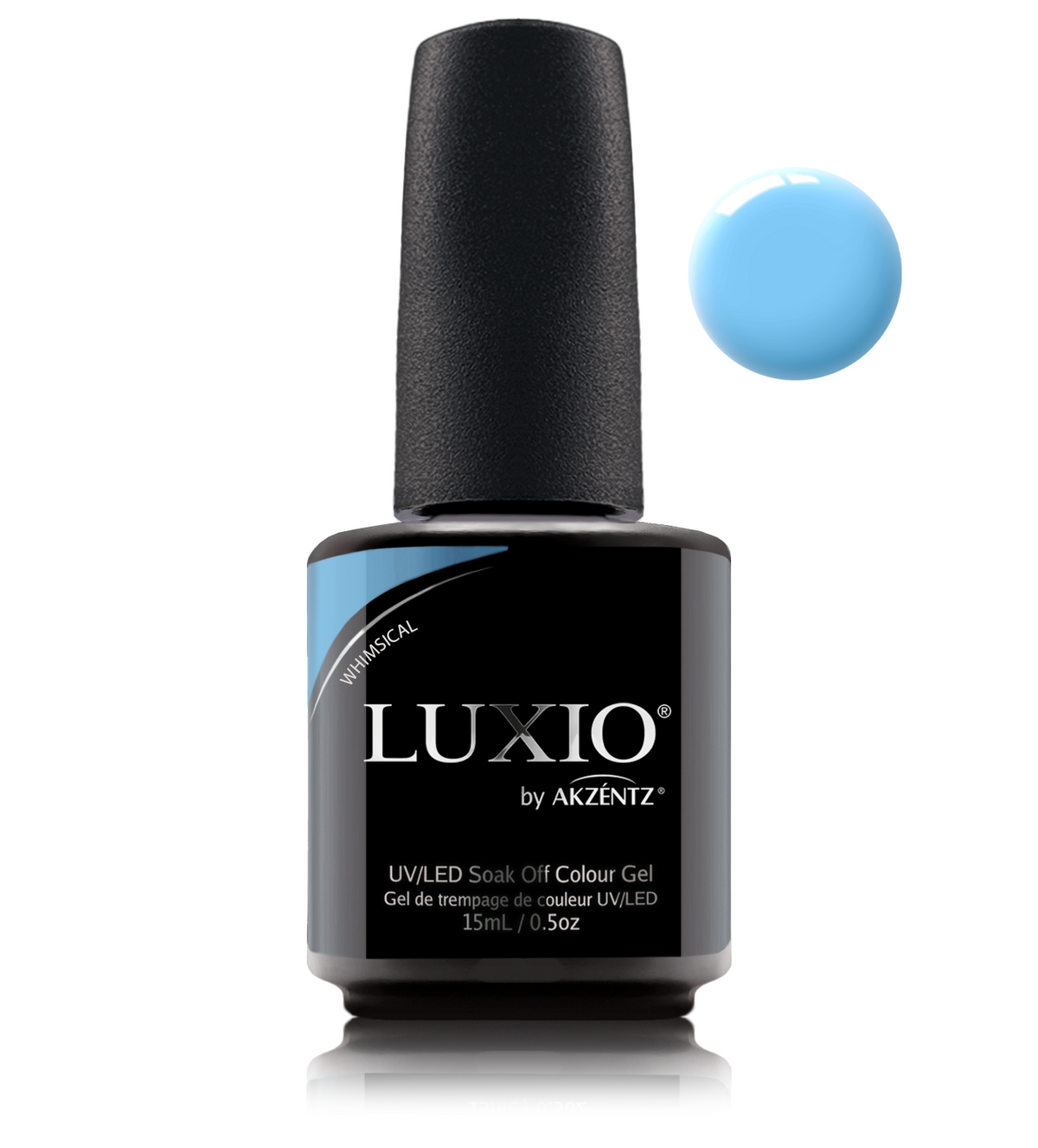Akzentz Luxio Whimsical 15 mL color gel bottle with swatch