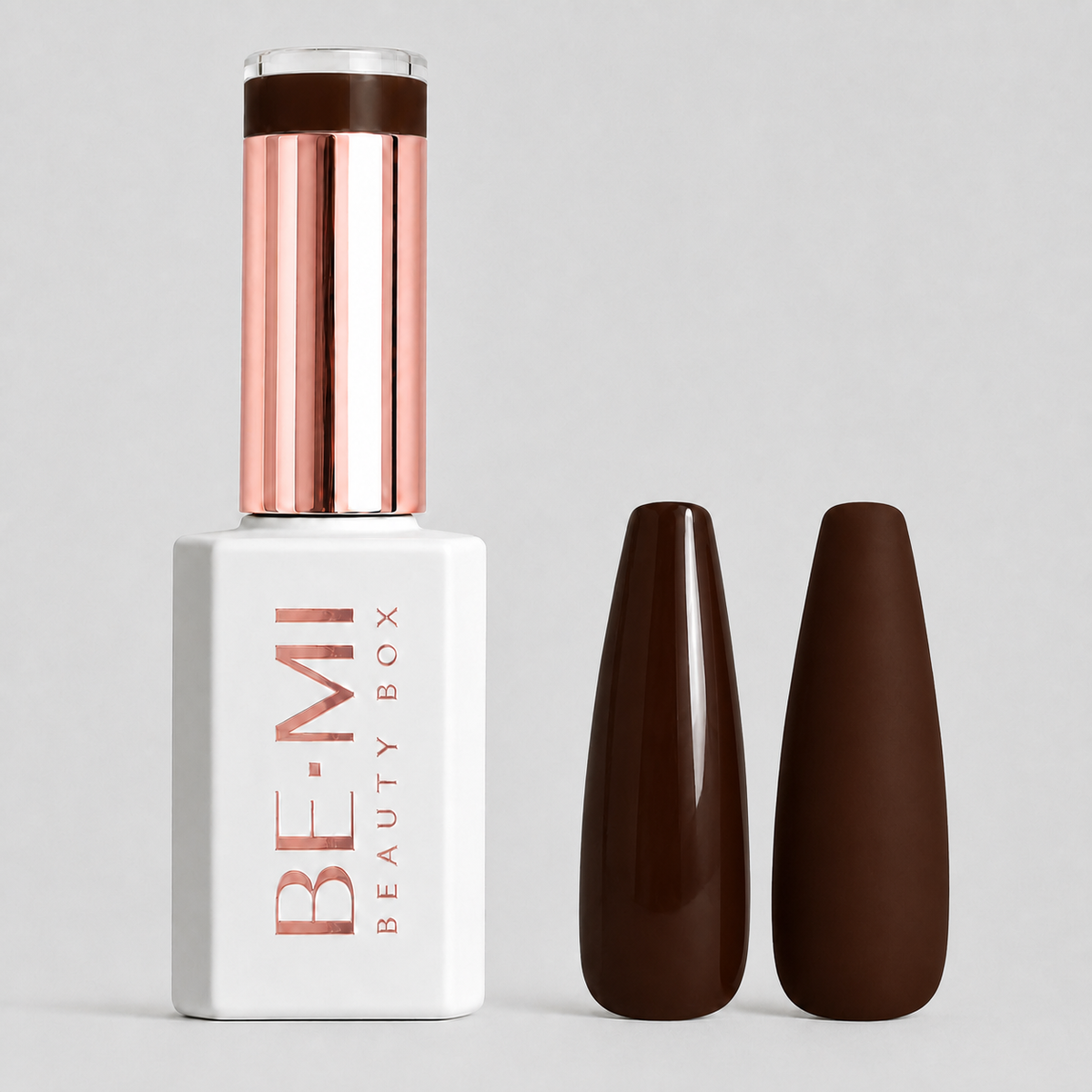 BEMI Beauty Box Creami Amber F06 - 15ml gel polish bottle and colour swatches