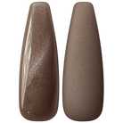 Glossy and matte Warm taupe brown nail swatches for BEMI Cat Eye Moonlight.