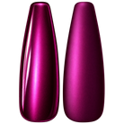 Glossy and matte Deep berry pink nail swatches for BEMI Chrome Chroma Berry.