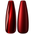 Glossy and matte Deep metallic red nail swatches for BEMI Chrome Chroma Red.