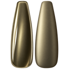 Glossy and matte Soft champagne gold nail swatches for BEMI Chrome Light Gold Mirror.