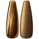 Glossy and matte Warm bronze gold nail swatches for BEMI Chrome Rose Gold.