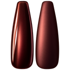 Glossy and matte Deep red with a warm metallic sheen nail swatches for BEMI Chrome Siren.