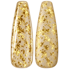 Glossy and matte Reflective gold flakes nail swatches for BEMI Chrome Solar Flakes.