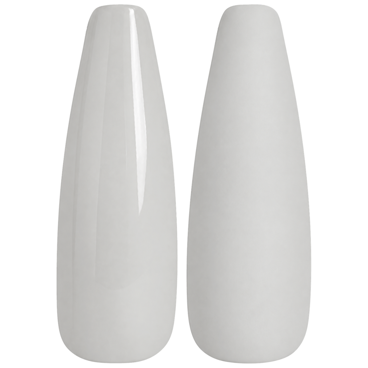 Glossy and matte pale stone greige nail swatches for BEMI Creami Cashmere F03.