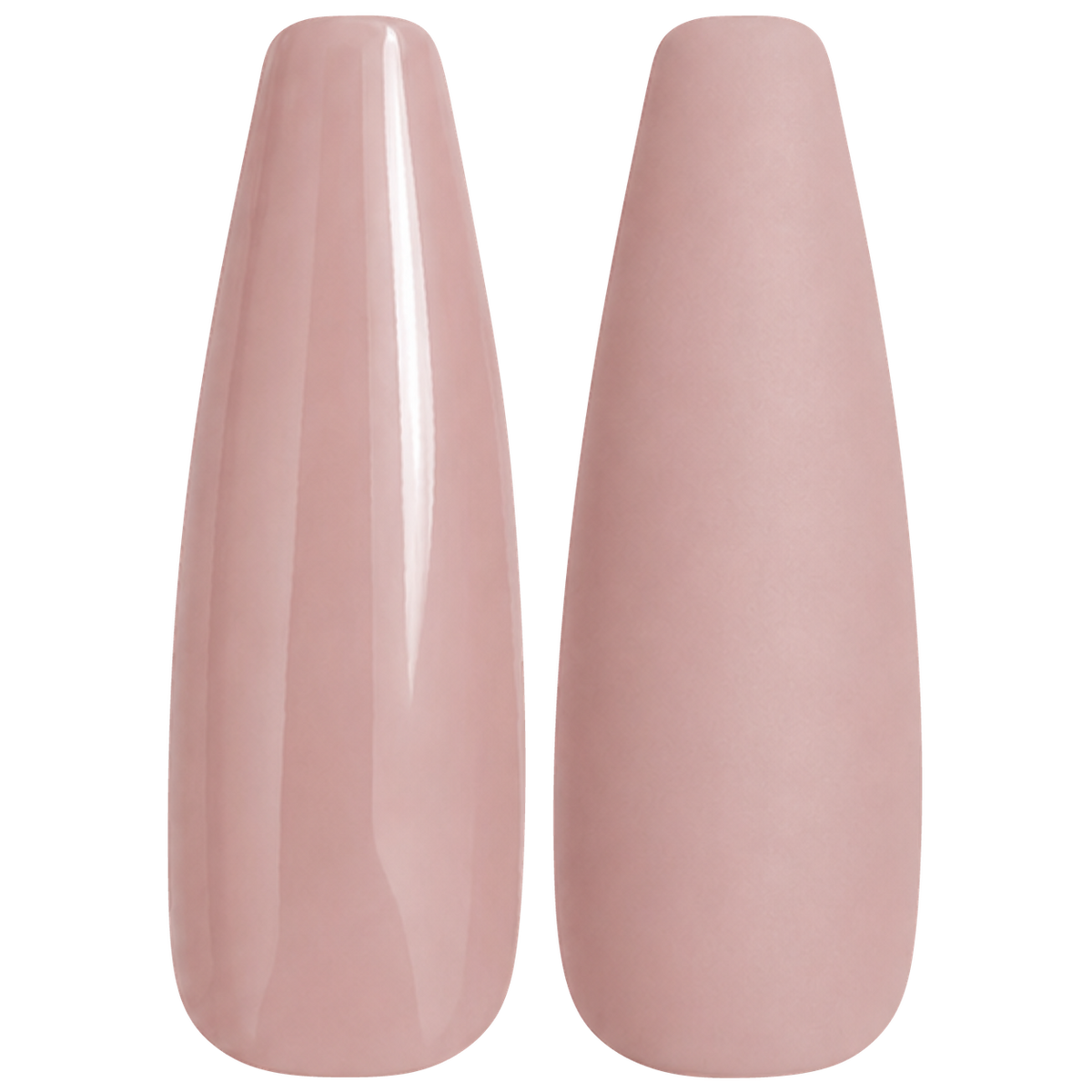 Glossy and matte sheer rosy nude nail swatches for BEMI Creami Intimacy SN02.