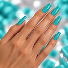 BEMI Creami Lagoon O18 nails in a color photo.
