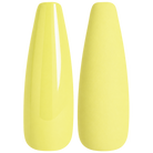 Glossy and matte soft pastel yellow nail swatches for BEMI Creami Lemonade O19.