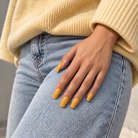BEMI Creami Saffron F04 nails in a Wear it photo.