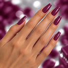 BEMI Creami Sangria F09 nails in a color photo.