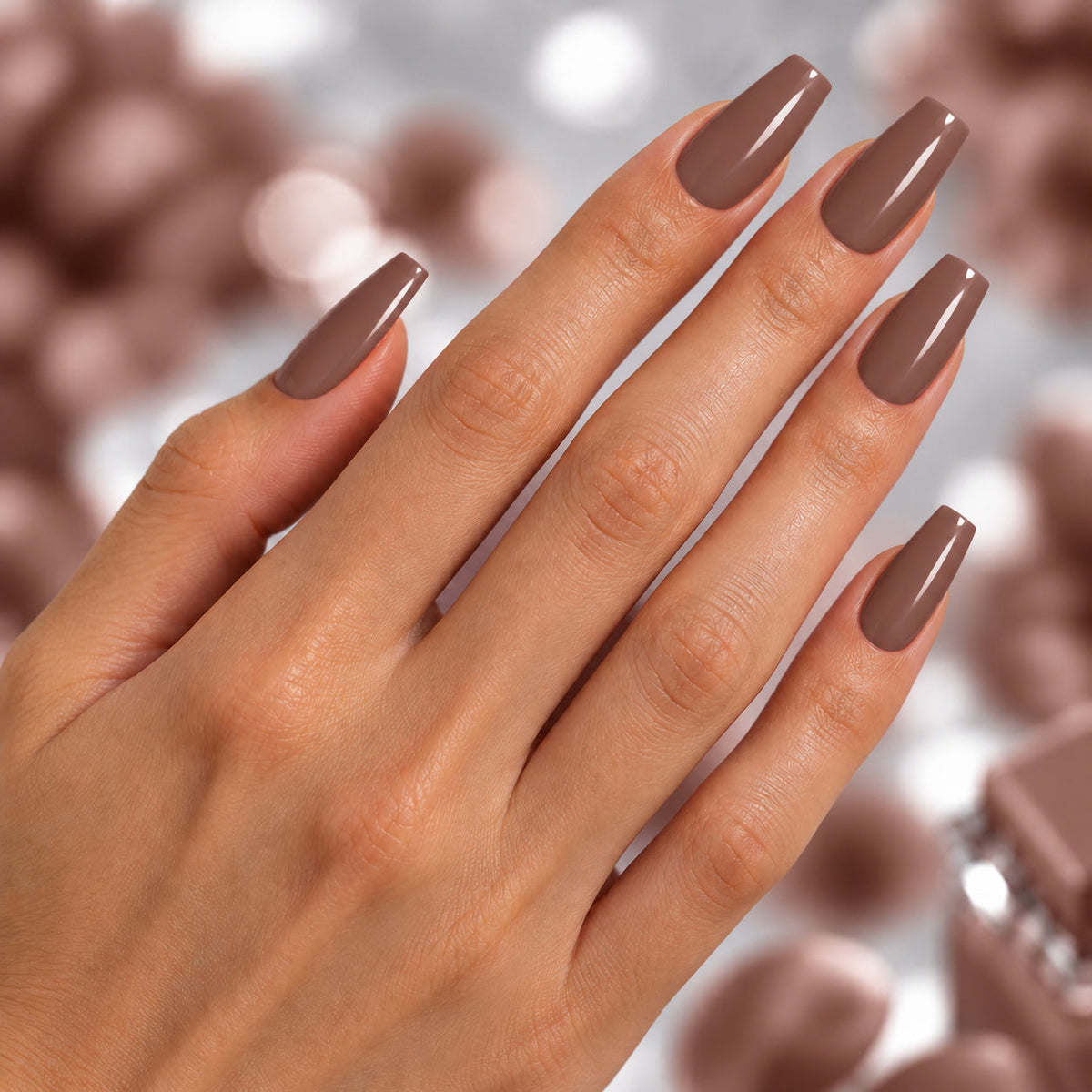 BEMI Creami Truffle F06 nails in a color photo.