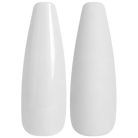 Glossy and matte milky sheer white nail swatches for BEMI Creami White Lie CR103.