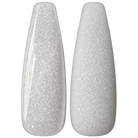 Glossy and matte White with fine, light-reflecting glitter nail swatches for BEMI Glitter Snowflake.