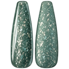 Glossy and matte Muted teal green nail swatches for BEMI Metal Leaf Jade.