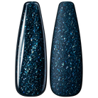 Glossy and matte Deep midnight blue nail swatches for BEMI Metal Leaf Midnight.