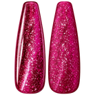 Glossy and matte Vivid berry pink nail swatches for BEMI Metal Leaf Raspberry.