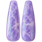 Glossy and matte Sheer milky lavender nail swatches for BEMI Quartz Lavender.