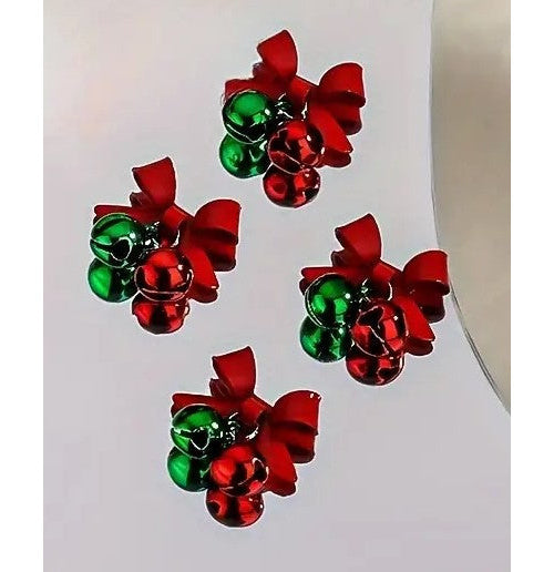 Coconoir Beauty Nail Charms Red Bow, Green Bell 10pk nail art charms and embellishments