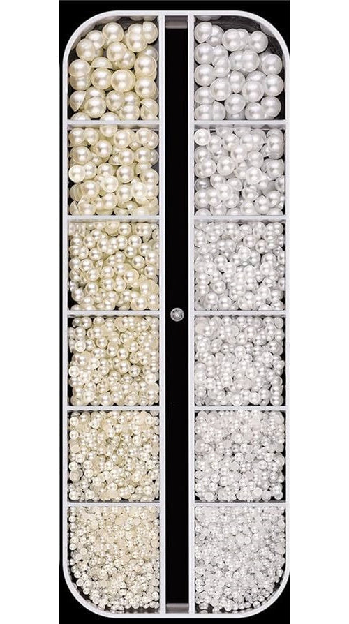 Coconoir Beauty Nail Charms White / Beige Flatback Nail Pearls nail art charms and embellishments