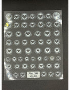 Coconoir Beauty Nail Decal Aura Hearts White nail decal sheet