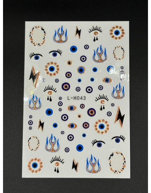 Coconoir Beauty Nail Decal Evil Eye Blue nail decal sheet