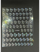 Coconoir Beauty Nail Decal 3D Heart Holographic nail decal sheet