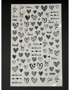 Coconoir Beauty Nail Decal Valentines Black #2 nail decal sheet
