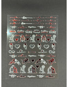 Coconoir Beauty Nail Decal Valentines Red/White 1 2pk nail decal sheet 2