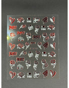Coconoir Beauty Nail Decal Valentines Red/White 4 2pk nail decal sheet