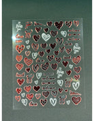 Coconoir Beauty Nail Decal Valentines Red/White 4 2pk nail decal sheet 2