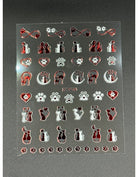 Coconoir Beauty Nail Decal Valentines Red/White 5 2pk nail decal sheet