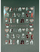 Coconoir Beauty Nail Decal Valentines Red/White 5 2pk nail decal sheet 2