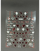 Coconoir Beauty Nail Decal Valentines Red/White 6 2pk nail decal sheet 2