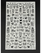 Coconoir Beauty Nail Decal Valentines Black #5 nail decal sheet