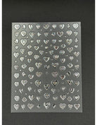 Coconoir Beauty Nail Decal Foil Heart Silver nail decal sheet