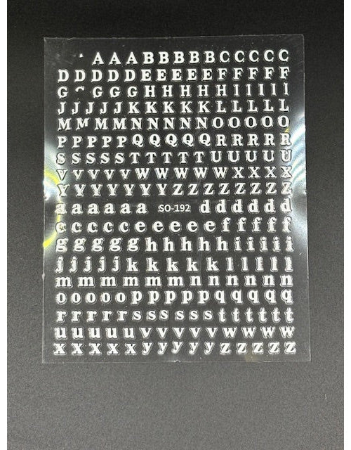 Coconoir Beauty Nail Decal Letters White nail decal sheet