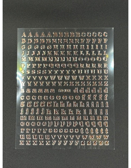 Coconoir Beauty Nail Decal Letters Rose Gold nail decal sheet