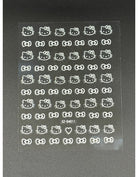 Coconoir Beauty Nail Decal Kitty with White Bow nail decal sheet