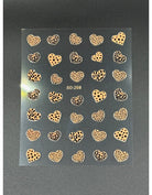 Coconoir Beauty Nail Decal Leopard Heart Brown nail decal sheet