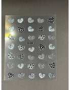 Coconoir Beauty Nail Decal Leopard Heart Black nail decal sheet