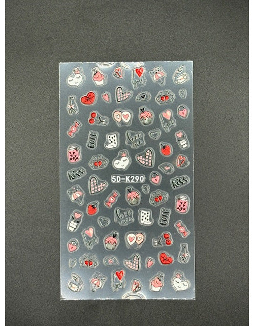 Coconoir Beauty Nail Decal 5D Valentines #2 nail decal sheet