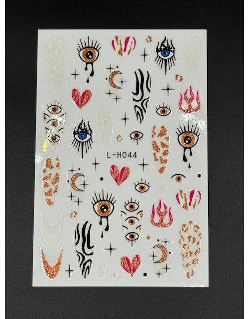 Coconoir Beauty Nail Decal Evil Eye Cheetah nail decal sheet