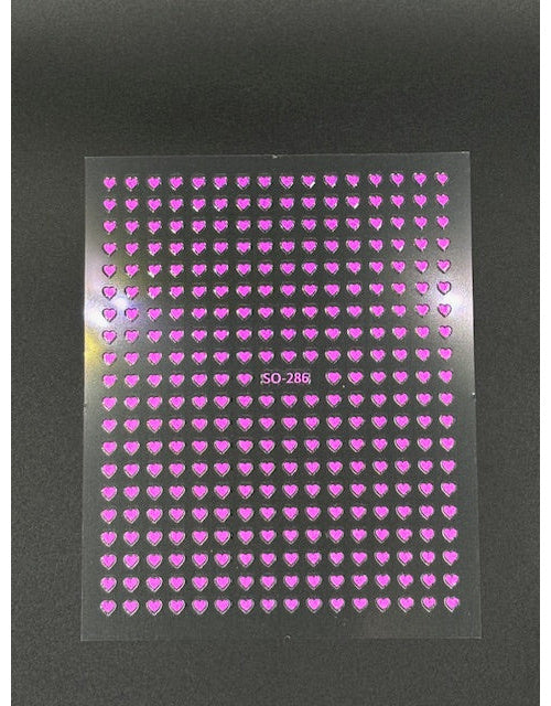 Coconoir Beauty Nail Decal Love Heart Pink Glitter nail decal sheet
